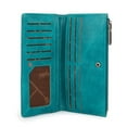 thumbnail image 7 of Wrangler Minimalist Wallet Credit Card Wallet for Women with Smooth Zippers, Turquoise, 7 of 7