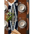 thumbnail image 2 of Western Southwest Table Runner-Cotton Linen- 60 Inch Holiday Dresser Scarves, Navy Blue Ethnic Abstract Boho Aztec Tablerunner for Kitchen Coffee/Dining Bedroom Living Room Dinner Scarf Décor 13x60, 2 of 9