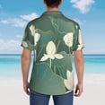 thumbnail image 3 of Lsque Lotus Golden Line pattern Hawaiian Shirt for Men, Unisex Summer Beach Casual Short Sleeve Button Down Shirts-Large, 3 of 9