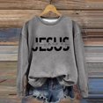 thumbnail image 2 of HAYIMI Women Letter Printed Sweatshirt Long Sleeve Shirts Pullover Fall Clothes Oversized Boho Tops Streetwear, 2 of 5