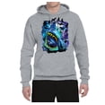 thumbnail image 2 of Great White Shark Species in Ocean | Mens Fishing Hooded Sweatshirt Graphic Hoodie, Heather Grey, 3XL, 2 of 3