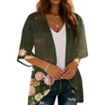 thumbnail image 4 of Roncen Women Kimono Cardigan Floral Printed Bat Sleeve Casual Capes Beach Cover up, 4 of 7