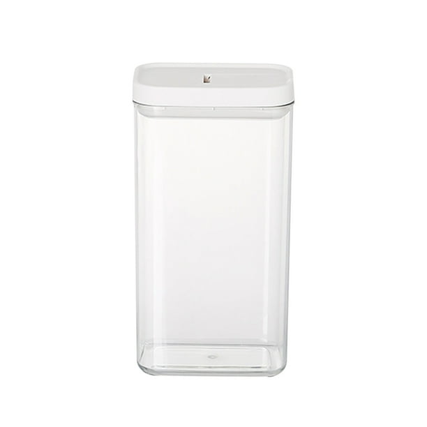 Recipiente de plástico para almacenar alimentos con tapa con cierre | Frasco hermético para refrigerios, granos y productos secos | Recipiente transparente apilable para organizar la despensa