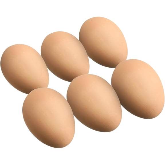 6 Pcs Plastic Chicken Nesting Eggs Easter Fake Chicken Eggs for Nesting Boxes Realistic Crafts for Hens to Lay Easter Home Decor Kitchen(Brown)