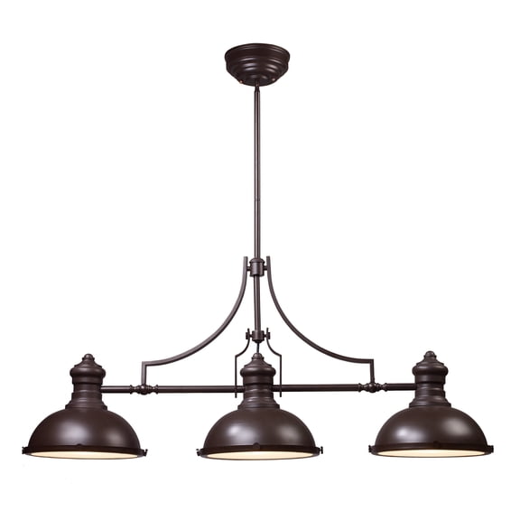 Elk Home Chadwick 47-inch Wide 3-Light Linear Chandelier in Oiled Bronze