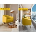 thumbnail image 5 of SEYNAR Oversized Glam Velvet Pumpkin Barrel Accent Chair,Modern Upholstered Cream Side Sofa Armchair for Living Room,Vanity (Yellow), 5 of 11