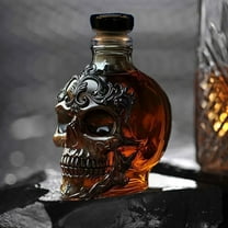 Skull Glass Whiskey Bottle 350ml, Unique Borosilicate Liquor Decanter for Whiskey Vodka Tequila Wine, Creative Animal Shape Wine Bottle for Bar Home Decoration and Gift for Whiskey Lovers