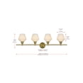 thumbnail image 3 of Living District Gene 4 Light Satin Gold And Frosted White Glass Wall Sconce, 3 of 8