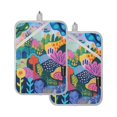 thumbnail image 7 of Yayeee Pot Holders Kitchen Heat Resistant with Pocket 7"x9.8" Cotton Oven Cooking Hot Pads, Art Plants, 7 of 7