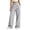 Grey, variant on Girls Elastic Waist Wide Leg Sweat Pants, Solid Vertical Seam Baggy Loose Kids Casual Jogger Trousers for Back to School Autumn Winter Daily Campus Wear(Army Green,7-8 Years)