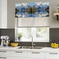 thumbnail image 4 of Blue Green Mountain Curtain Valances for Windows, Kitchen Valance Window Treatments Panel 2 Pack, Forest Pastoral Modern Art Rod Pocket Short Curtains for Bathroom Bedroom 42 x 18 Inch, 4 of 8