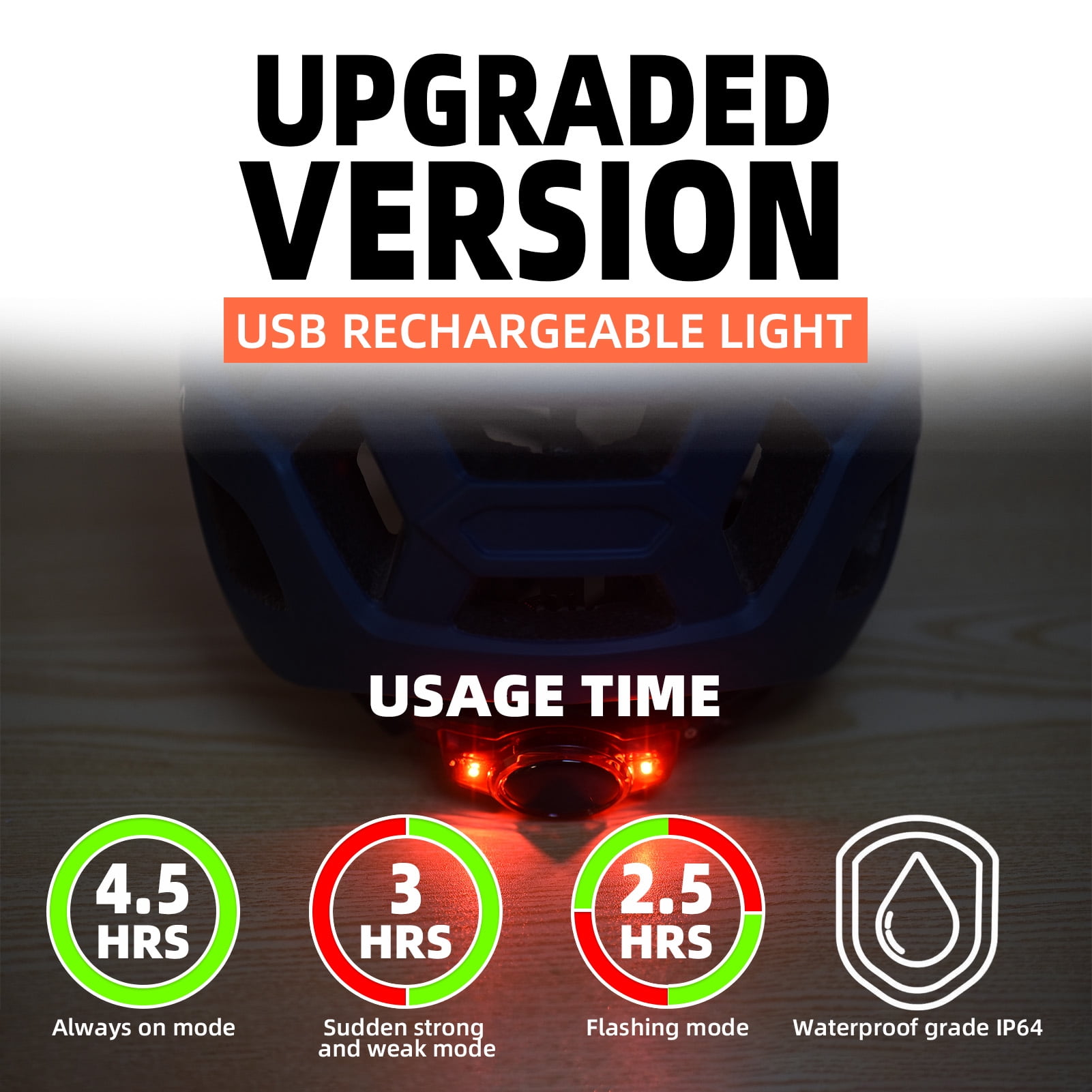Helmet Bike Helmet With Windshield And Sun Visor  Rechargeable Tail Light   Adjustable  Helmet For Safety And