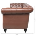 thumbnail image 6 of 84.65"PU Rolled Arm Chesterfield Three Seater Sofa., 6 of 12
