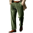 thumbnail image 3 of SROBPTY Plus Size Mens Pants, Dress Pants for Men, Men's Casual Solid Color Velvet Business Dress Pants with Pockets Army Green,XXL, 3 of 5