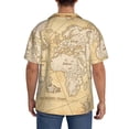 thumbnail image 7 of Balery World Map Men's Casual Button Down Shirt Short Sleeve Textured Summer Cuban Beach Shirts-4X-Large, 7 of 7