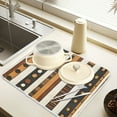 thumbnail image 2 of Yayeee Dish Drying Mat for Kitchen Counter 16" x 18" Microfiber Super Absorbent Coffee Decorative Pad, Abstract Dots, 2 of 9