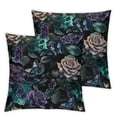 thumbnail image 2 of HENGT Throw Pillow Covers Watercolor with Flowers Rose Iris and Hibiscus Accent Bloom Perfume Art Artwork Beautiful Beauty for Living Room Bedroom Sofa Set of 2, 2 of 6