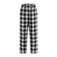 thumbnail image 6 of Pandaie 7-18Y Pajama Pants for Girls Boys Long Sleep Soft Pj Bottoms Drawstring Elastic Waist Plaid Lounge Trousers with Pocket Black, 6 of 8
