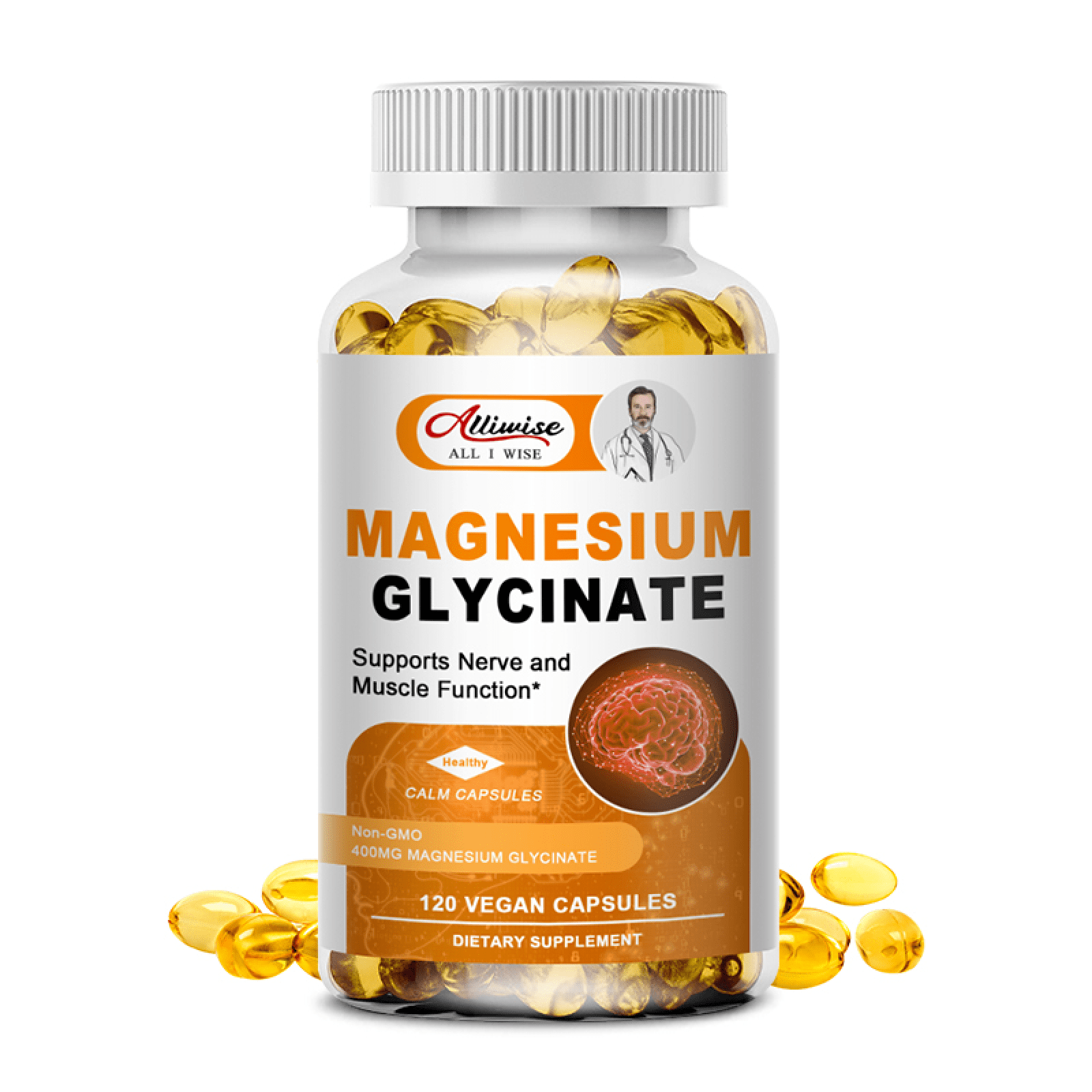 (2 Pack) Magnesium Glycinate 400mg with Vitamin B6,D3,for Sleep, Muscle & Bone Health, 240 Capsules