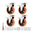 thumbnail image 2 of 4 Piezas 5 Pulgadas Ruedas Giratorias 360° Con Freno naranja plata, 2 of 3