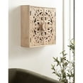 thumbnail image 3 of Kate and Laurel Saanvi Traditional Carved Wood Wall Cabinet, 20 x 6 x 20, Light Natural, Dimensional Over the Toilet Storage Cabinet for Bathroom Storage and Display, 3 of 11