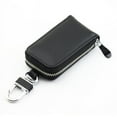 thumbnail image 1 of Leather Folding Leather Signal Bag Key Wallet Key Zipper Key Holder Bag For Privacy Protection Car Key Case, 1 of 8