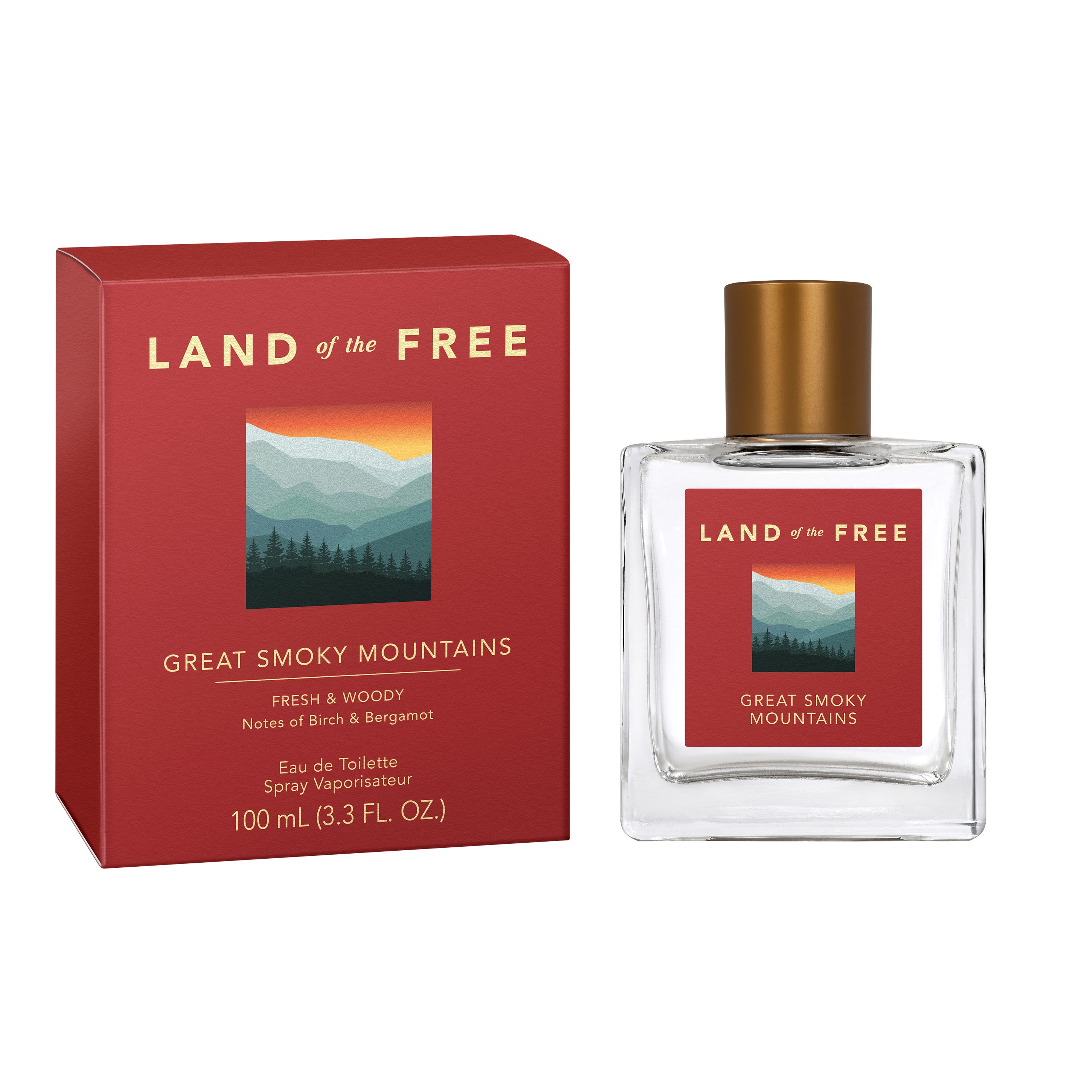 LAND of the FREE - Great Smoky Mountains, Clean Fragrance, 3.3 oz Unisex