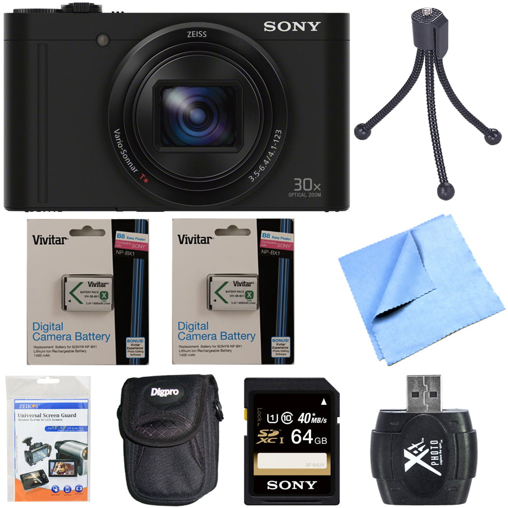 Sony Cyber-Shot DSC-WX500/B Digital Camera Black 64GB Deluxe