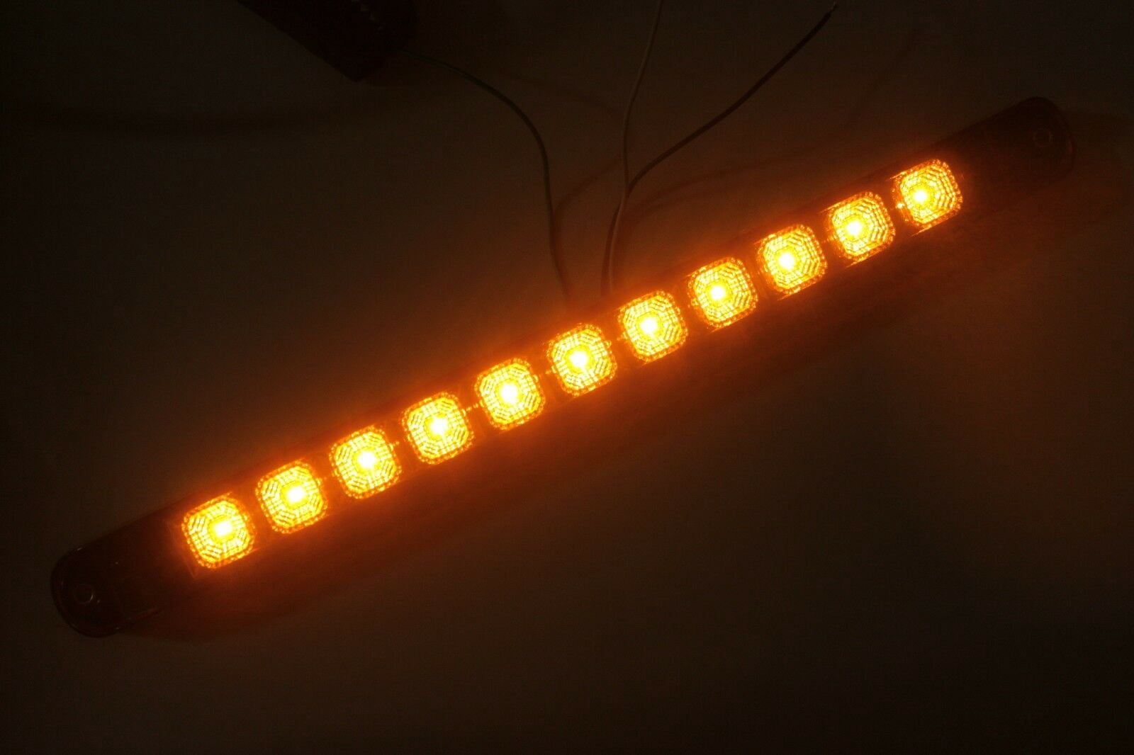 Smiling JuJu LED Truck Trailer Turn Tail Parking Signal Clearance Marker Identification Light Bar Chrome Reflector