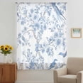 thumbnail image 3 of Light Blue Flowers Sheer Curtains 54 Inches Long, Spring Summer Floral Birds Light Filering Curtains, Breathable Simi Curtain Privacy Drapes for Kitchen Bathroom Lightweight Small Window Treatment, 3 of 9