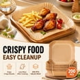 thumbnail image 6 of 200 pack 9 inch Square Disposable Air Fryer Liners, Unbleached Parchment Paper Made from Natural Wood Pulp, Non-Stick Oil-Proof Heat Resistant, Fits 5-8 Qt Basket, for Oven Microwave and Baking, 6 of 7