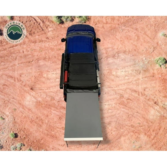 Overland Vehicle Systems Awning 18039909 Nomadic; 30 Square Feet Of Cover; 77 Inch x 55-1/2 Inch Opened; Poly Cotton; Black