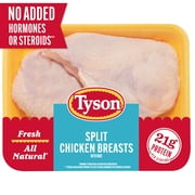 Tyson All Natural Halves Fresh Chicken Bone In Split Breasts, 2.0 - 3.6 lb Tray