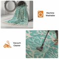thumbnail image 5 of Teal Coral Coastal Hallway Runner Rug 2'x5', Ocean Nautical Seaside Beach Washable Kitchen Runner Rug with Tassels, Laundry Room Rugs Woven Cotton Carpet for Bedroom Entryway Front Door, 5 of 9