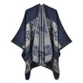 thumbnail image 3 of Women's Plaid Shawl Wrap Open Front Poncho Cape Warm Winter Oversized Cardigan, 3 of 4