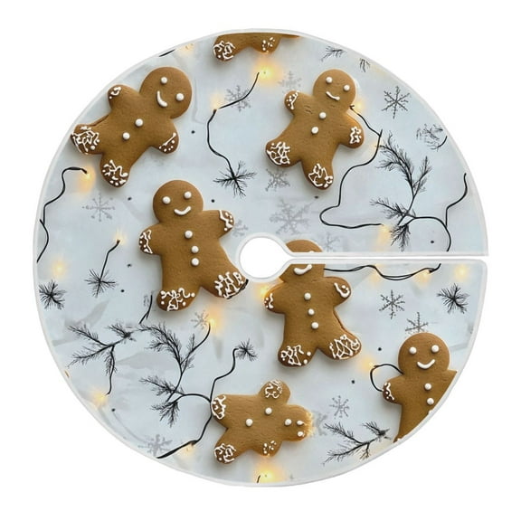 Ryvnso Christmas Tree Skirt Gingerbread Christmas Xmas Tree Skirts Ornament Home Decorations 35.4"