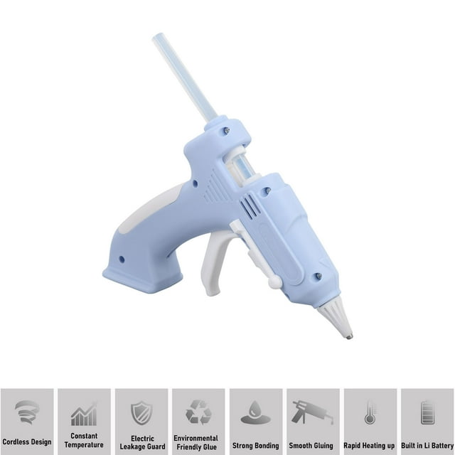 Cordless Hot Glue Gun, Fast Preheating Electric Hot Glue Kit with 10Pcs 7mm High Adhesion Sticks, Auto Dispensing, Mini Hot Glue Gun Kids DIY School Craft Quick Home Repairs