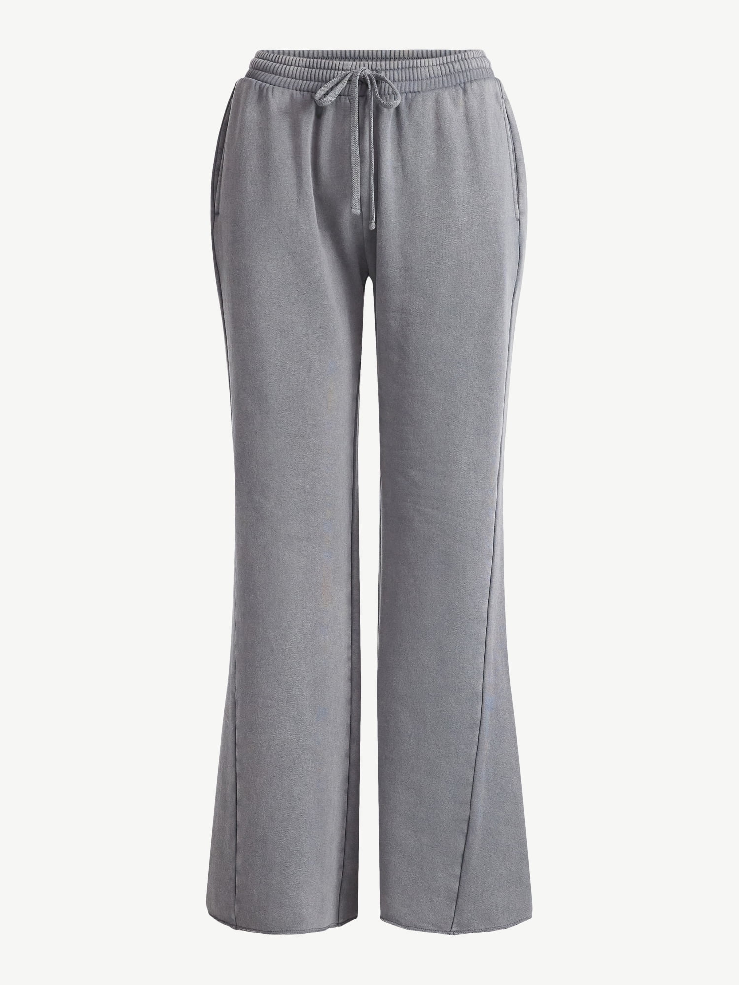 Scoop Women’s and Women's Plus Mineral Washed Fleece Flare Leg Sweatpants, Sizes XS-4X