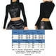 thumbnail image 2 of Camisetas De Mujer Y2K Street Motorcycle Style Cuero Malla Costura Medio cuello alto Mangas largas Ygjytge para Mujer Negro T L, 2 of 9