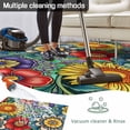 thumbnail image 5 of Boho Colorful Floral Outdoor Rug for Patio/Deck/Porch, Non-Slip Large Area Rug 5 x 8 Ft, Spring Flower Botanical Sunflowers Plant Indoor Outdoor Rugs Washable Area Rugs, Camping Rug Carpet Runner, 5 of 8