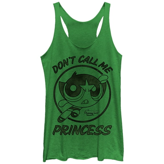 Women's The Powerpuff Girls Buttercup Princess  Racerback Tank Top Envy Green X Large