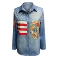 thumbnail image 4 of MEICHEN Women's American 250 Printed Casual Sweatshirt Top Retro Long Sleeve 250th Anniversary Button Up Shirt, 4 of 5