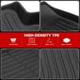 thumbnail image 2 of Ikon Motorsports 3D TPE Floor Mats Compatible With 2022-2025 Toyota Tundra Crewmax Cab All Weather Waterproof Anti-Slip Car Floor Liner Heavy Duty Carpets Front & 2nd Row Black 3PCS Set, 2 of 9