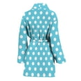 thumbnail image 2 of Cyan And White Polka Dot Pattern Women Bathrobe One Size Univeral Fits, Dots Fashion Lightweight Plush Fleece Long Robe For Women, 2 of 3