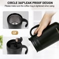 thumbnail image 6 of Huryfox Insulated Travel Mug - 16.9oz Double Wall Vacuum Stainless Steel Airtight Coffee Mug with Handle and Splash Lid for Cold/Hot Coffee, Tea (Black), 6 of 8