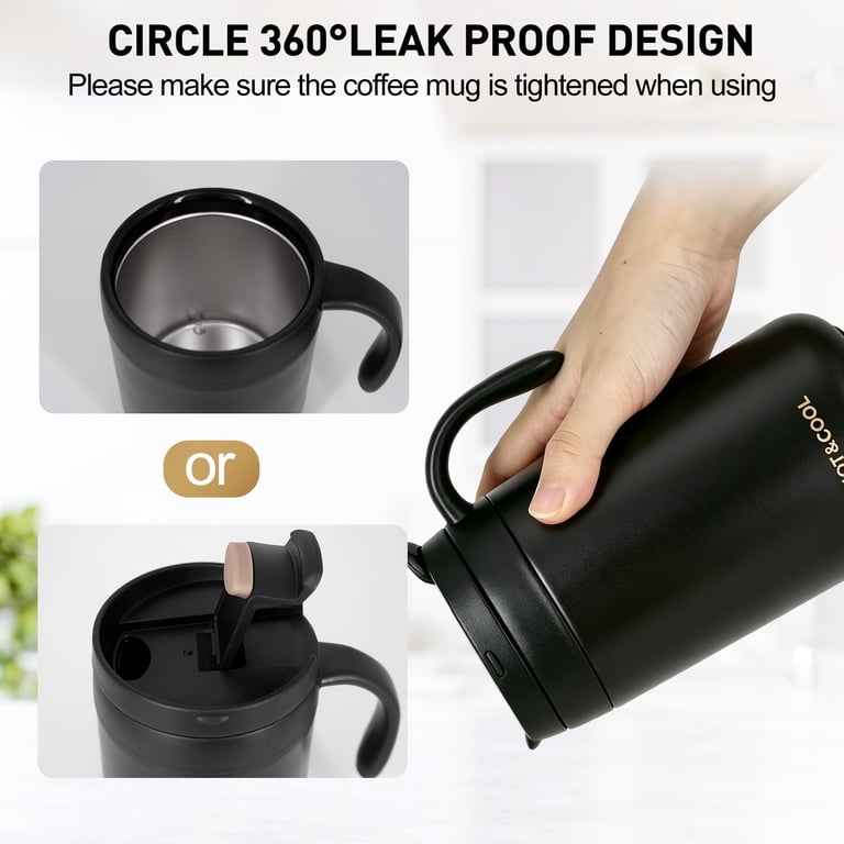 Double-Wall Insulated Travel Mug with Handle, 16.9oz photo 6
