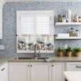 thumbnail image 6 of Half Window Curtains 24 Inches Long, Spring Floral Window Treatment Curtain Drapes, Teal Tulip Farmhouse Retro Botanical Herb Short Curtains Tiers for Kitchen Over Sink, 27.5"x24", 2 Panels, 6 of 7