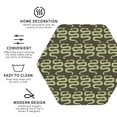thumbnail image 3 of Honeii Green Snake print Leather Coaster Set of 4, ideal for safeguarding your furniture from drinks spills and effortless cleanup-Hexagon, 3 of 6