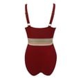 thumbnail image 4 of WILLBEST Trajes de Baño Para Mujer, Traje de Baño Sexy Con Cuello En V, Traje de Baño de Playa Acolchado Con Bloques de Color, 4 of 5