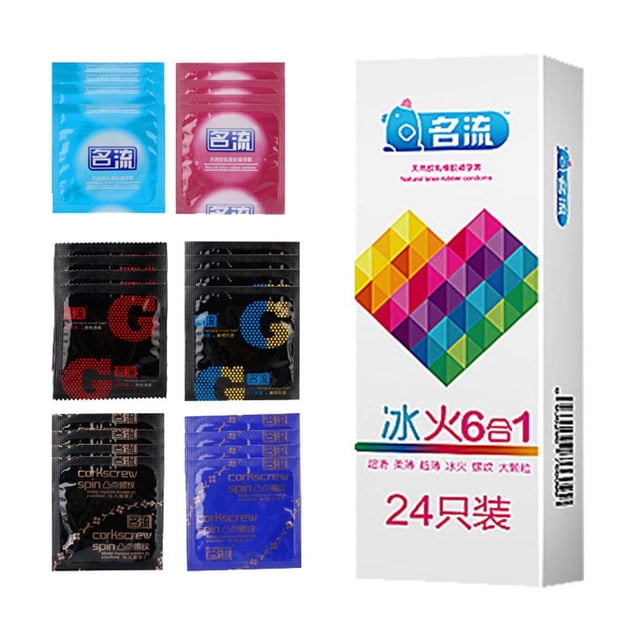 Condón masculino NikouMX 24 piezas 6 estilos probado profesionalmente